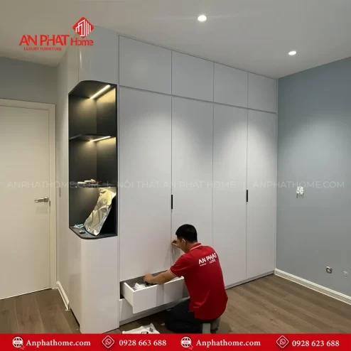 Mẫu thiết kế tủ đựng quần áo đẹp hiện đại