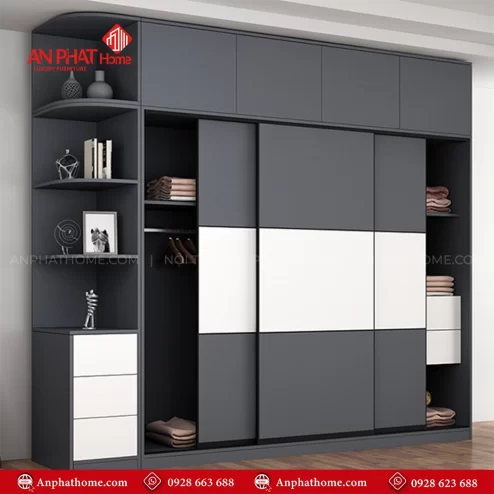 Tủ Quần Áo Cánh Lùa Đẹp TA-571 An Phát Home