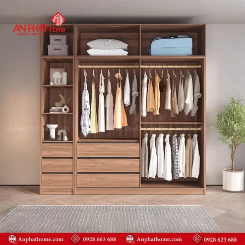 Mẫu thiết kế tủ đựng quần áo theo yêu cầu