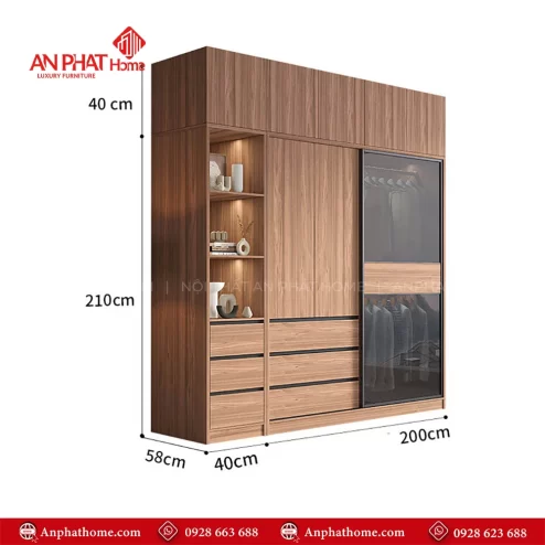 Mẫu tủ quần áo trong phòng ngủ hiện đại