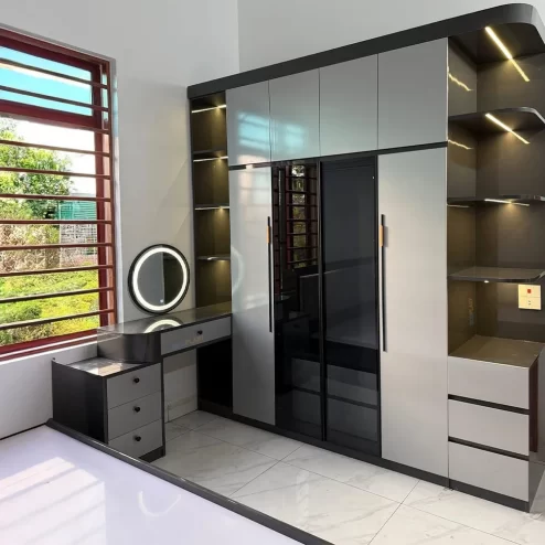 Tủ Quần Áo Đẹp Kết Hợp Cánh Kính TA-520 An Phát Home