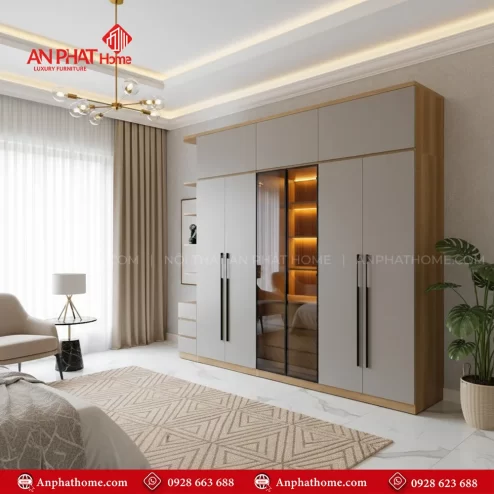 Các mẫu tủ quần áo gỗ công nghiệp