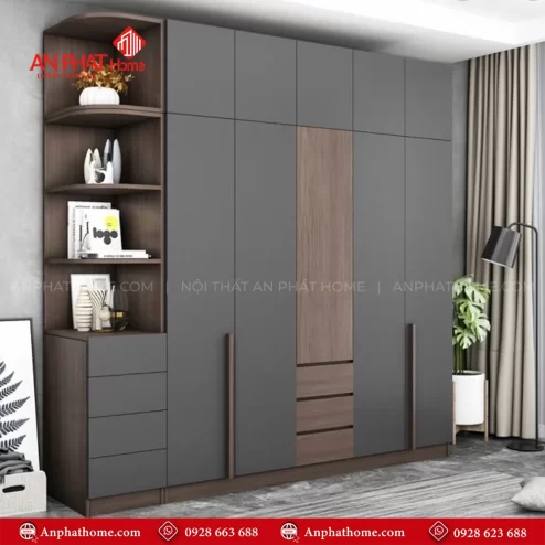 Mẫu tủ quần áo đơn giản hiện đại