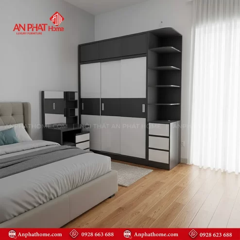 Mẫu tủ quần áo đơn giản hiện đại