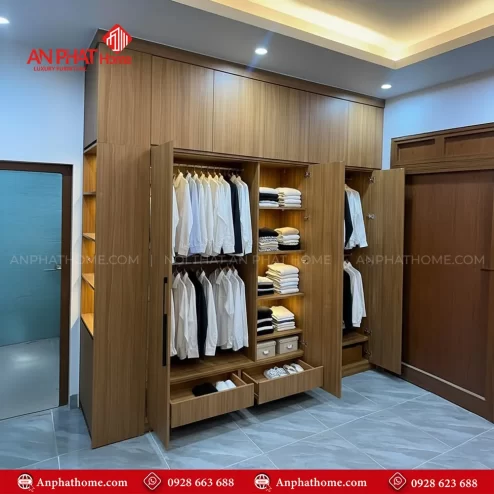 Mẫu thiết kế tủ quần áo hiện đại sang trọng
