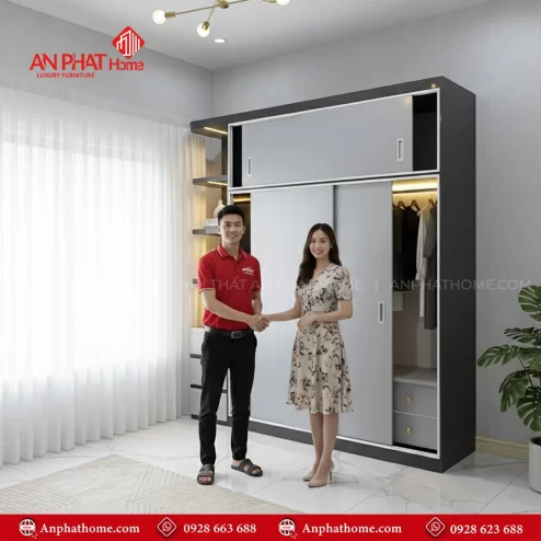 Thiết kế mẫu tủ quần áo trong phòng ngủ hiện đại