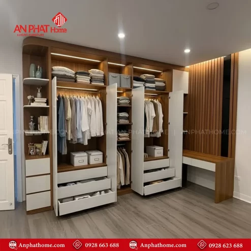 Mẫu tủ quần áo thông minh cho phòng nhỏ