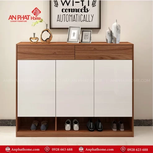 Mẫu tủ giày dép bằng gỗ công nghiệp