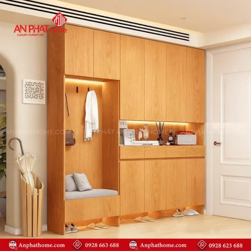 Tủ giày có ghế ngồi đẹp hiện đại