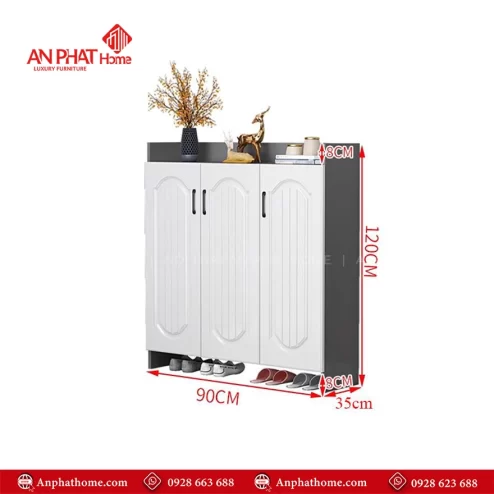 Mẫu tủ giày thông minh gỗ công nghiệp