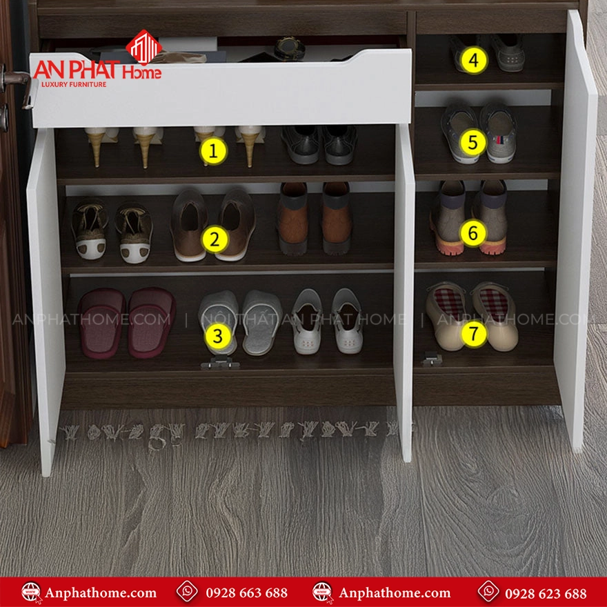 Tủ giày gỗ công nghiệp thiết kế hiện đại T-5476 11 Tu giay go cong nghiep thiet ke hien dai T 5476 4