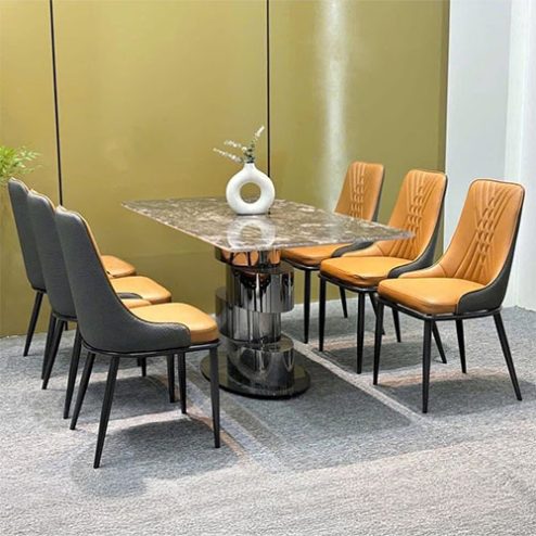 Bàn Ăn Mặt Đá Thạch Anh 6 Ghế Cao Cấp Nhập Khẩu BA-1906