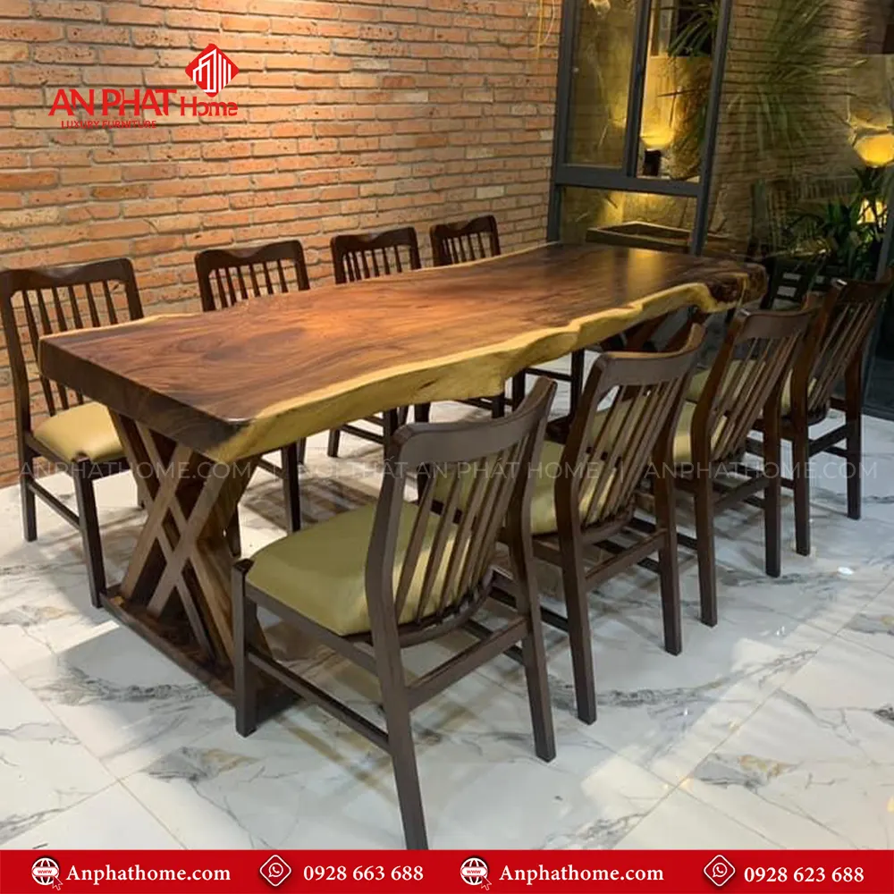 Bàn ăn nguyên khối gỗ me tây sang trọng 8 ghế BA-2052 6 Quý khách có thể lựa chọn kích thước bàn từ dài 1m20 – 1m80 – 2m hoặc lớn hơn, để phù hợp với nhu cầu sử dụng, bàn dài 1m20 sẽ đi kèm 4 ghế, bàn dài 1m40 – 1m60 – 1m80 – 2m đi kèm 6 ghế theo bộ, Ngoài da có thể đặt mua thêm số lượng ghế ngồi để phù hợp với nhu cầu sử dụng.