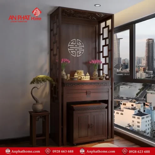 Bàn Thờ Chung Cư Gỗ Gõ Đỏ BT-2400