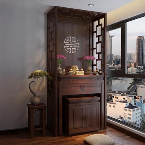 Bàn Thờ Chung Cư Gỗ Gõ Đỏ BT-2400