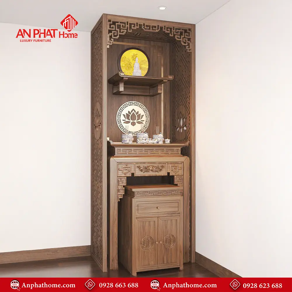 Bàn Thờ Chung Cư Kết Hợp Bàn Treo Phật BT-2378 3 Bàn Thờ Chung Cư Kết Hợp Bàn Treo Phật BT-2378