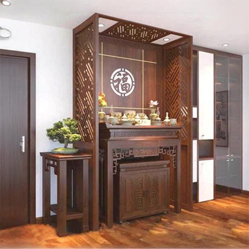 Bàn Thờ Chung Cư Mẫu Triện Sen Đẹp BT-2396