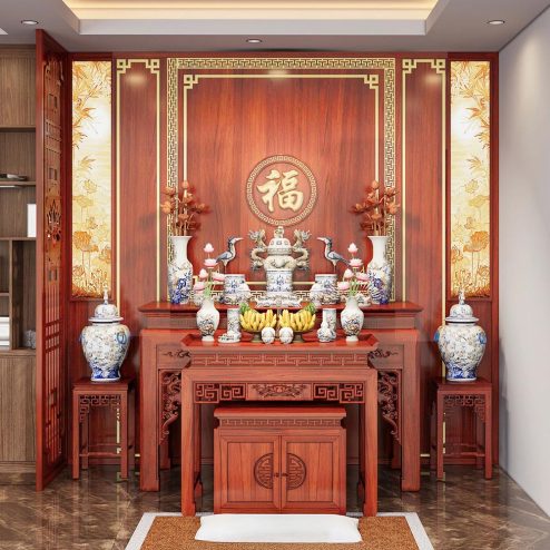 Bàn Thờ Gia Tiên Chung Phòng Khách Hiện Đại BT-2346