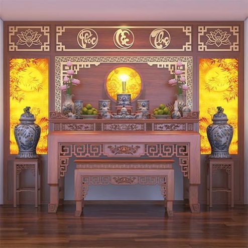 Bàn Thờ Gia Tiên Mẫu Hiện Đại BT-2367