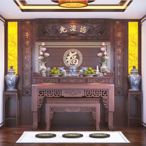 Bàn Thờ Gia Tiên Mẫu Thiết Kế BT-2341