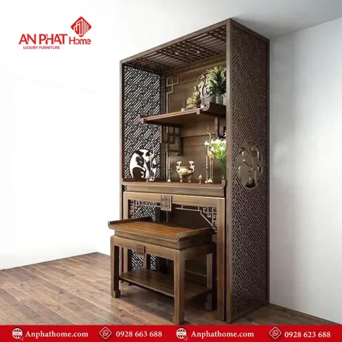 Bàn Thờ Gia Tiên Thiết Kết Hợp Bàn Treo Phật BT-2397