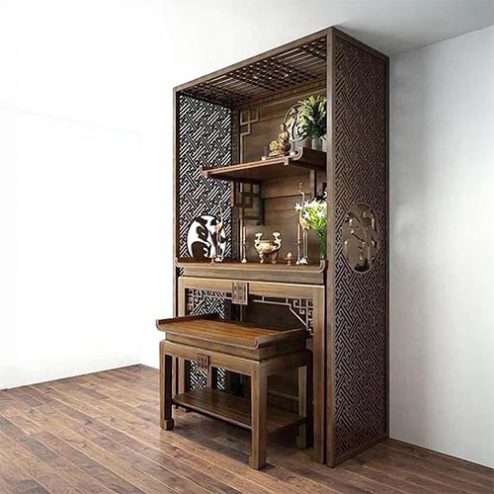 Bàn Thờ Gia Tiên Thiết Kết Hợp Bàn Treo Phật BT-2397