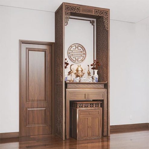 Bàn Thờ Gỗ Gõ Cho Nhà Chung Cư BT-2377