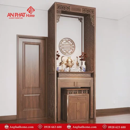 Bàn Thờ Gỗ Gõ Cho Nhà Chung Cư BT-2377