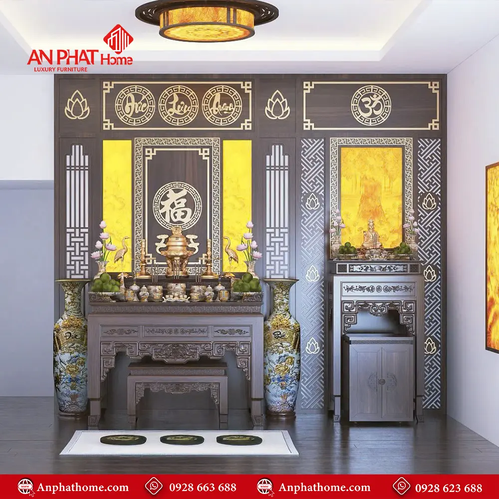 Bàn Thờ Phật Kết Hợp Gia Tiên Hiện Đại BT-2368 3 Bàn Thờ Phật Kết Hợp Gia Tiên Hiện Đại BT-2368