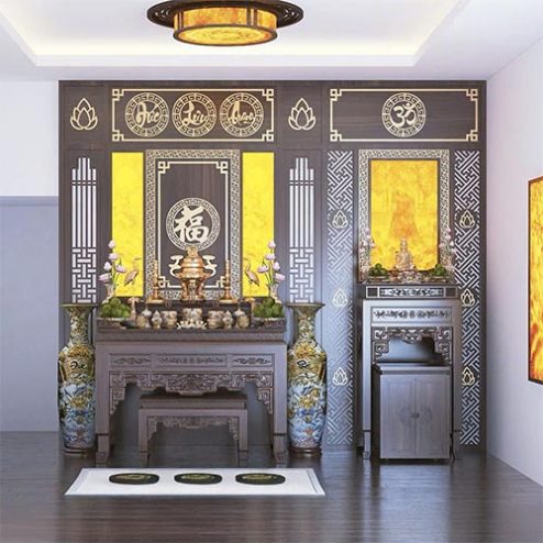 Bàn Thờ Phật Kết Hợp Gia Tiên Hiện Đại BT-2368