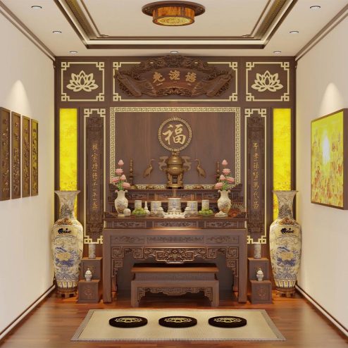 Bàn Thờ Tam Cấp Gỗ Gõ Cao Cấp BT-2330