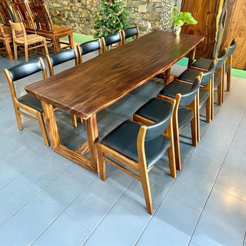 Bộ bàn ăn gỗ me tây 8 ghế cao cấp BA-2047