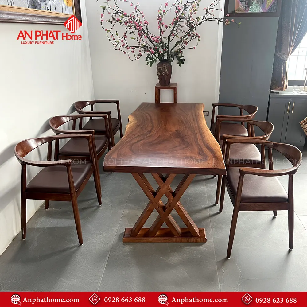 Bộ bàn ghế ăn gỗ me tây nguyên khối sang trọng BA-2046 3 Bộ bàn ghế ăn gỗ me tây nguyên khối sang trọng BA-2046, Với thiết kế đơn giản, kiểu dáng hiện đại, Bộ bàn ăn Me Tây nguyên tấm vân gỗ tự nhiên sang trọng, Phù hợp với mọi không gian