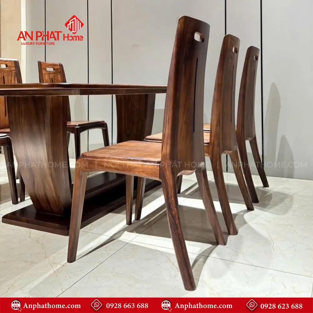 Bộ bàn ghế ăn gỗ thiết kế hiện đại sang trọng BA-2044 12 Ghế ngồi thiết kế sang trọng lưng ghế lớn tạo cảm giác ôm lưng khi ngồi