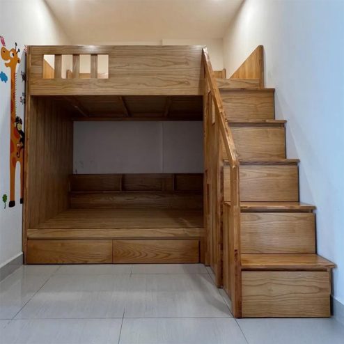 Giường Ngủ 2 Tầng Gỗ Ghép Cao Cấp GN-343