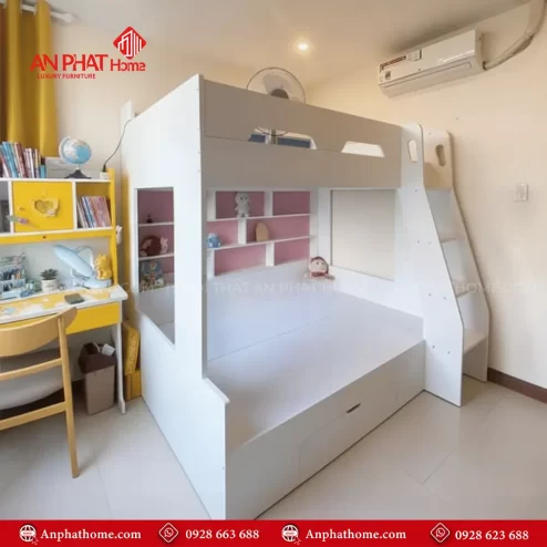 giuong ngu 2 tang ket hop ke trang tri gn 31100004