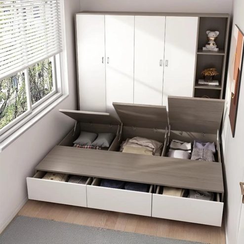 Giường Ngủ Cao Cấp Liền Tủ Quần Áo GN-352