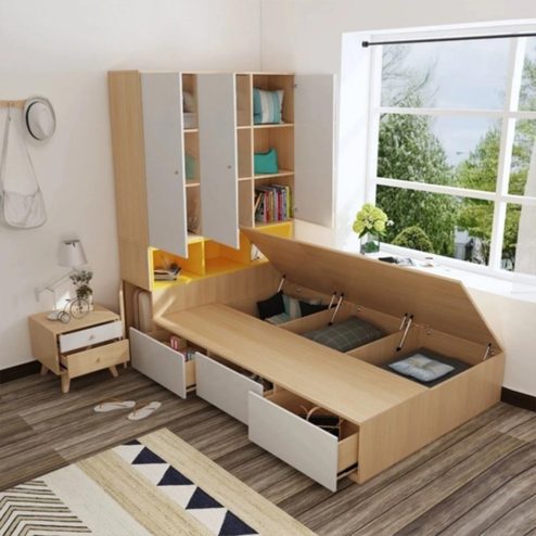 Giường Ngủ Đẹp Kết Hợp Tủ Quần Áo GN-328