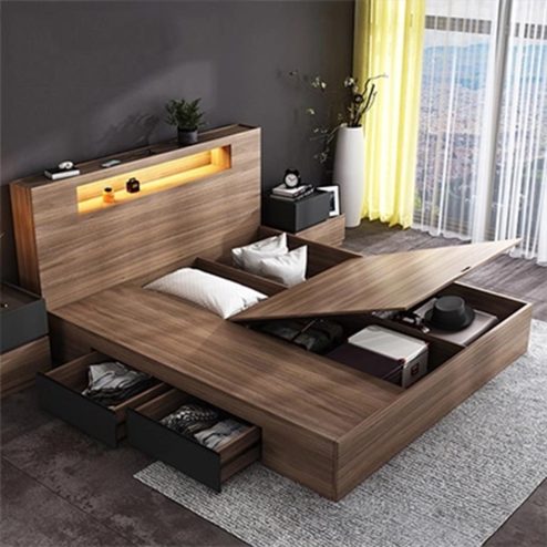 Giường Ngủ Hiện Đại Có Đèn Led GN-227