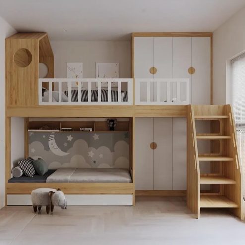 Giường Tầng Gỗ Công Nghiệp Hiện Đại GN-318