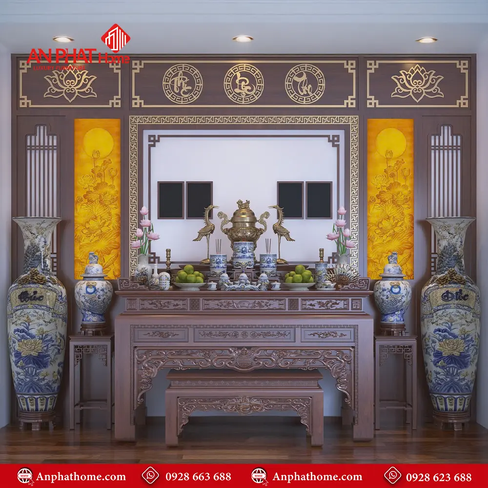 Không Gian Thờ Đẹp Kết Hợp Vách Ốp Trang Trí BT-2364 3 Không Gian Thờ Đẹp Kết Hợp Vách Ốp Trang Trí BT-2364