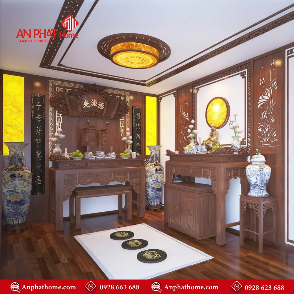 Không Gian Thờ Phật Và Gia Tiên Đẹp BT-2371 3 Không Gian Thờ Phật Và Gia Tiên Đẹp BT-2371