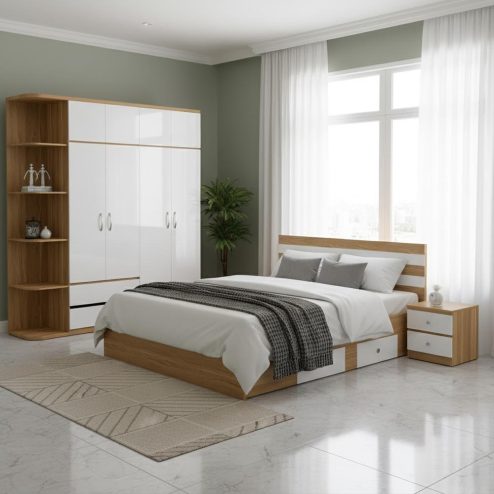 Mẫu Giường Đẹp Gỗ MDF GN-286
