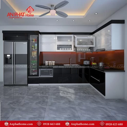 Mẫu Tủ Bếp Chữ L Thiết Kế Sang Trọng TB-911 An Phát