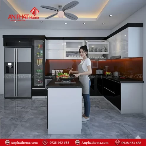 Tủ bếp cao cấp đóng theo yêu cầu