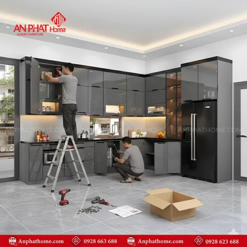 Tủ bếp đẹp đóng theo yêu cầu