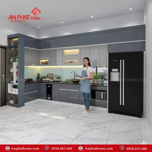 Mẫu tủ bếp cao cấp cho chung cư