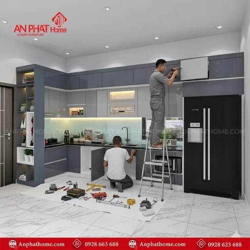 Mẫu tủ bếp đẹp đơn giản giá rẻ