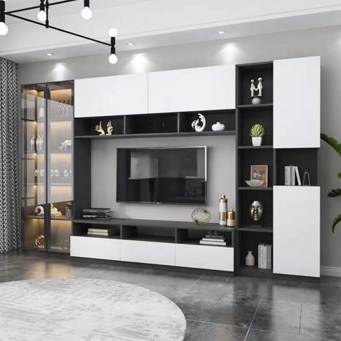 Mẫu Tủ Kệ Tivi Cánh Kính Hiện Đại T-5398