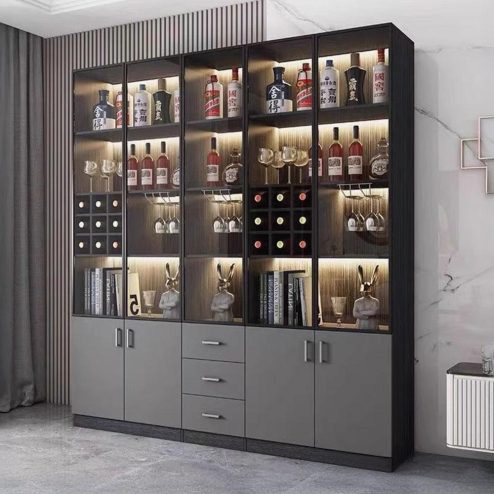 Mẫu Tủ Rượu Đẹp Cánh Kính Hiện Đại T-5331